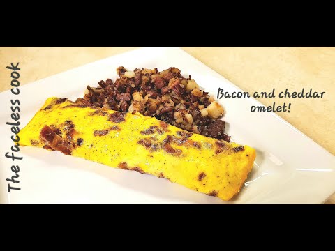 3-30-24 How to make an omelet. Bacon and cheddar!