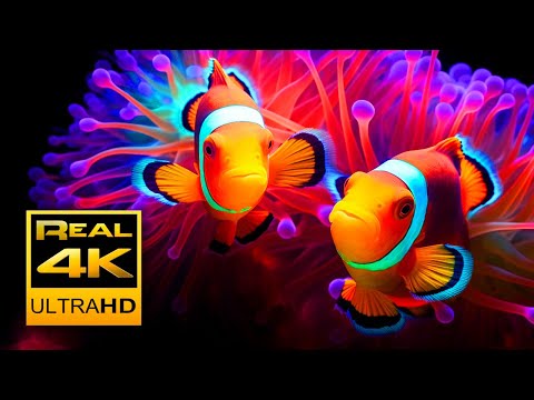 Amazing Clown Fish Aquarium & Relaxing Music in 4K - Sleep Meditation - Relaxing Tv Art Screensaver