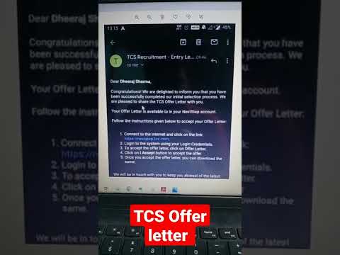 TCS released offer letter