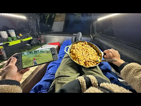 Truck camping w/ Buffalo Mac n' Cheese