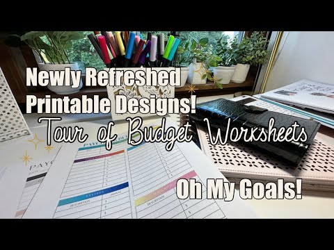 Updated Printable Worksheets! Complete Tour of Refreshed Designs | Oh My Goals Budget + Planning