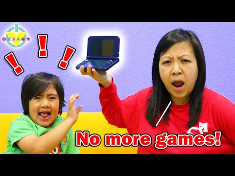 Let's Find The Games Mommy hid from us with Ryan and Dad!!