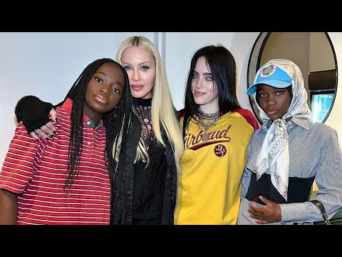 Madonna and Twins Stella & Estere Pose for Sweet Backstage Snaps with Billie Eilish