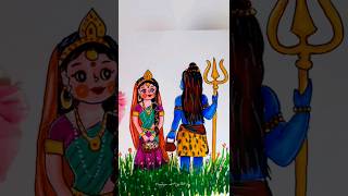 Mata Parvati and Mahadev ji drawing🥰❤// #shorts #viral