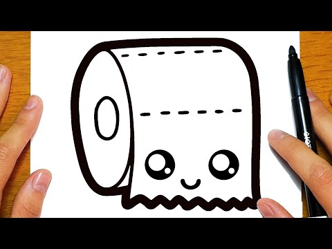 HOW TO DRAW A CUTE TOILET PAPER | Easy drawings