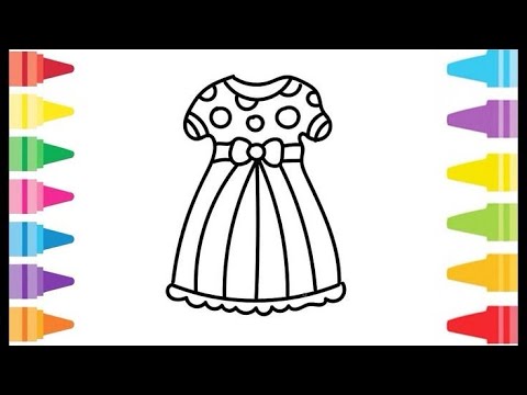 How to draw unicorn dress for baby girl | unicorn dress coloring,painting @Kiddysbox123