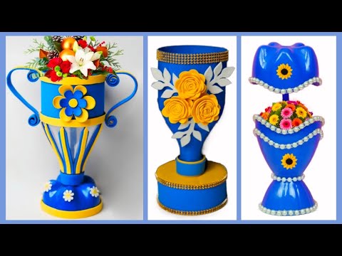 3 Beautiful Christmas Flower Vase DIY Ideas With Cardboard | Christmas Craft Ideas | Craft Ideas