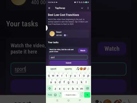 Best Low-Cost Franchises TapSwap  vvideo code#coin #financialmarket #tapswap #greenscreen #nft