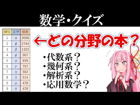 【数学】ギリシャ文字だけで何の分野の数学書か当てるゲーム！！【琴葉姉妹】