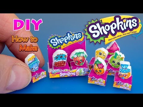 How to make Shopkins Squeezkins mini  - Tutorial shopkins Family mini packs