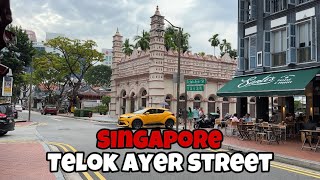 Telok Ayer Street - A Modern charm district of Singapore walking tour {4K}