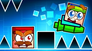 Pretending to be a NOOB in Geometry Dash, Then BEAT ALL LEVELS!