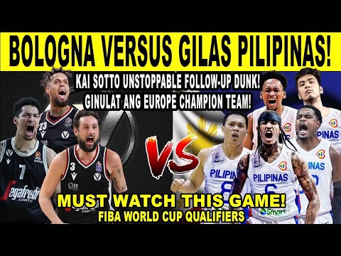 GILAS PILIPINAS vs CHAMPION BOLOGNA - Kai Sotto Shocking Winning Follow up Dunk! FIBA 2k24