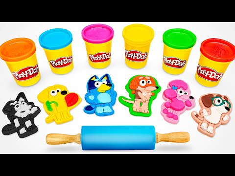 Create Bluey & Friends with Play Doh Molds | Best Learn Colors | Preschool Toddler Learning Video