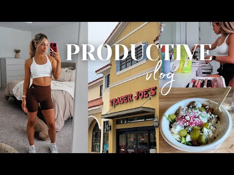 PRODUCTIVE DAYS OFF VLOG: Cleaning up, New gym workout, Trader Joes, Gym Shark haul, Vacay Prep