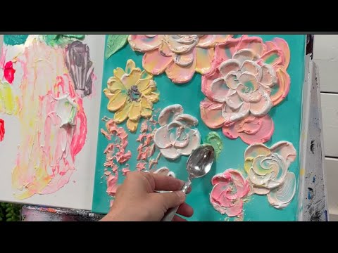 Painting FLOWERS With a SPOON 💐 tutorial