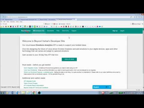 Beyond Verbal API Tutorial 3 - Registering for your free API Key