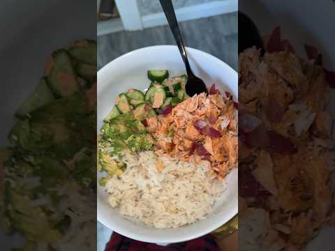 What I eat while working from home: salmon bowl! #food #foodie #cooking #diy #health #healthy #yummy