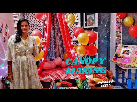 birthday decoration ideas/ canopy making at home/ easy  birthday decoration ideas