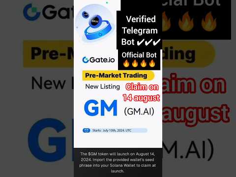 New telegram bot | New airdrop Gate.io official bot | New mining project