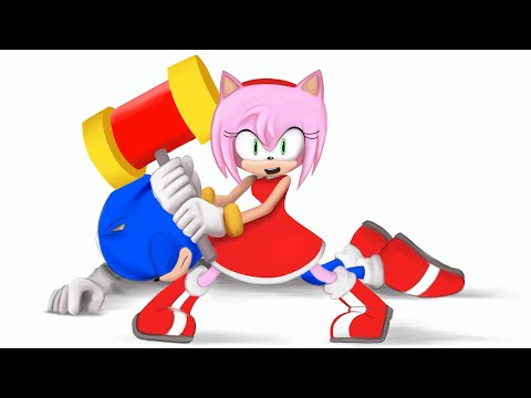 Drawing Amy Rose protecting Sonic (Procreate, iPad)