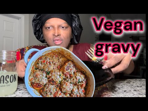 Vegan biscuits gravy casserole