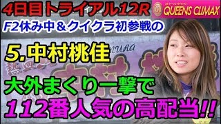 平和島G1第7回クイーンズクライマックス　4日目トライアル12R「F2休み中＆クイクラ初参戦の5.中村桃佳大外まくり一撃で112番人気の高配当!!」 2018/12/29