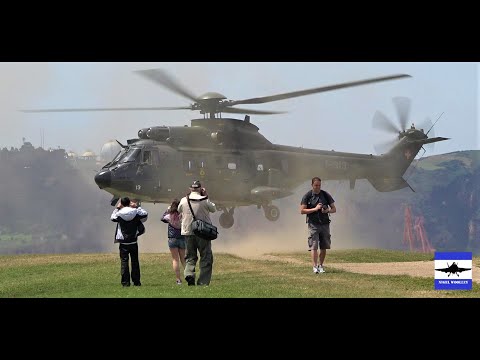 Swiss Air Force Super Puma attracts close up crowd