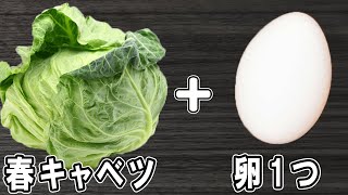 春キャベツ簡単レシピ！巣ごもり卵風の作り方　めんつゆとフライパンで作るお手軽美味しいおかずの作り方/春キャベツレシピ/卵レシピ/作り置きおかず/お弁当おかず【あさごはんチャンネル】