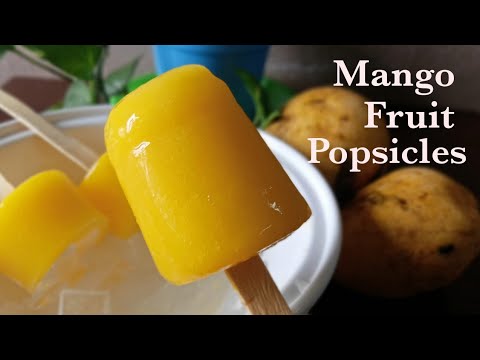 Just 2 ingredients mango popsicles without moulds || mango ice cream