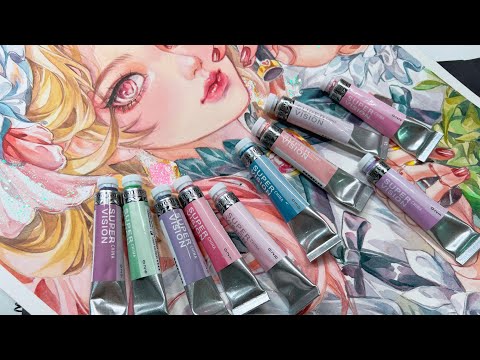 New Art Supplies ✽ Testing SUPER VISION set Alphonse Mucha - Drawing BJD