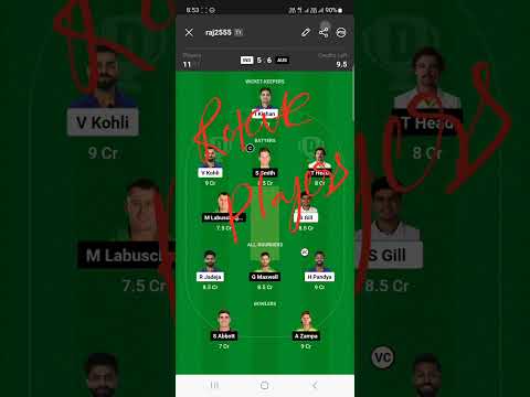 IND vs AUS Dream11|IND vs AUS Dream11 Prediction|IND vs AUS Dream11 Team| #shorts