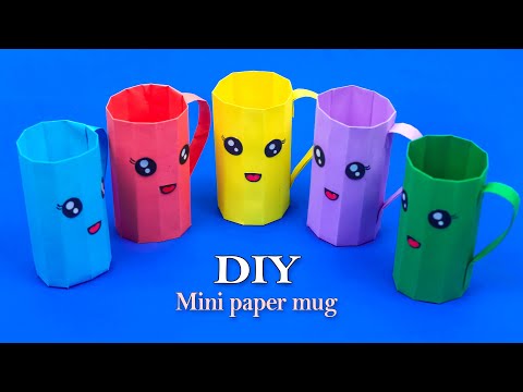 DIY MINI PAPER MUG / Paper Crafts For School / Paper Craft / Easy origami paper cup / Origami