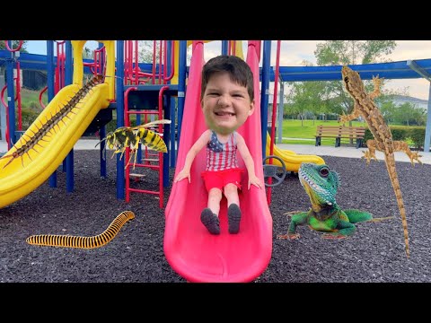 LIZARDS, BUGS & PLAYING at BEST PARK Playground EVER with MOM and DAD! Caleb's Bug Hunt Adventure!