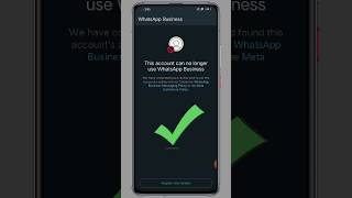 this account can no longer use whatsapp business | #whatsappbanned #shorts #whatsapp