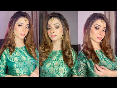 Wedding Hairstyle for Mehndi, Baraat, Walima | How to Set MaangTikka in hair