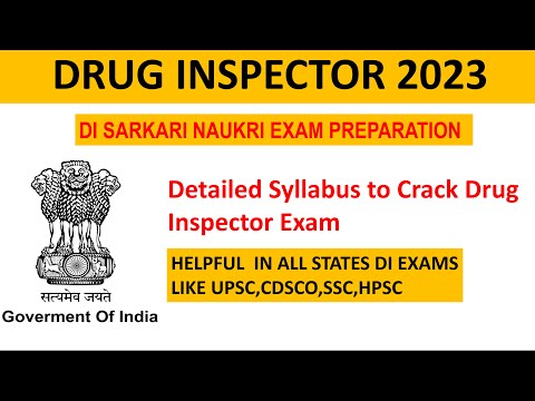 Drug Inspector Syllabus & Full Detail of State DI exams CDSCO UPSC DI preparation |Drugblendpharma