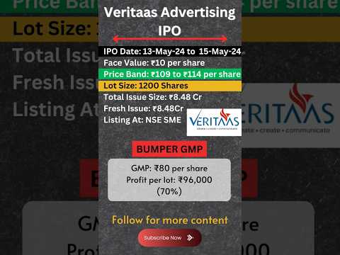 Veritaas Advertising IPO Details & GMP | vertiaas ipo gmp | #smeipo #gmp #upcomingipo