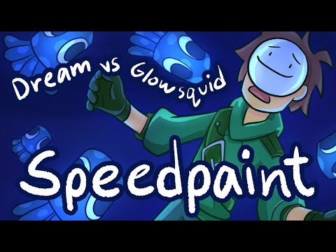 Dream vs Glow Squids | Speedpaint (Fanart)