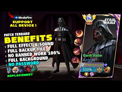 UPDATE ULTI! | Argus Star Wars Darth Vader Skin Script No Password | Full Effect & Full Sound | MLBB