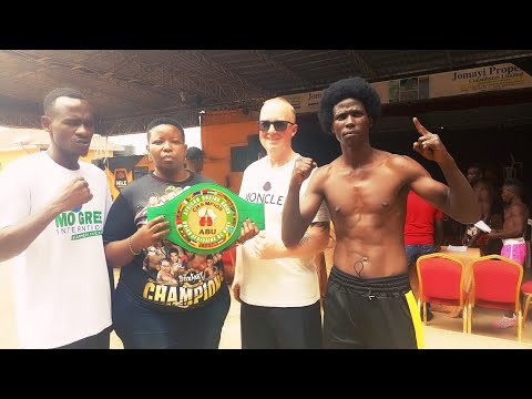 Dancing Master Muwonge Vs Tanz's Clement Albano Weighing, ABU TITLE, Latib At 63.5Kgs, Albano 63.3