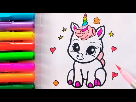 Drawing and Painting  Baby Unicorn  for Kids & Toddlers | Simple Drawing, Coloring #drawing