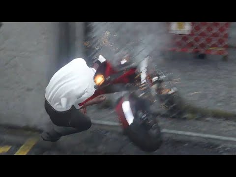 【GTA5】壁にバイクごと埋まって大爆発！おもしろプレイまとめ GTA 5 FAILS & EPIC MOMENTS #6 (GTA 5 Funny Moments)