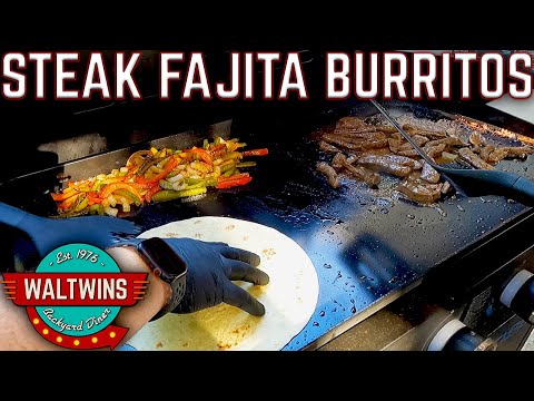 STEAK FAJITA BURRITOS ON THE GRIDDLE HAVE TO BE YOUR NEXT COOK!🔥 EASY GRIDDLE RECIPE