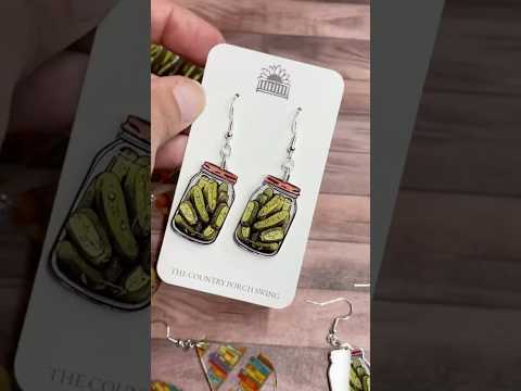 Adorable Pickle Jar Acrylic Earrings | DIY Laser Cut Jewelry!