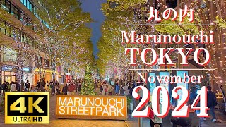 [4K] [Tokyo] Marunouchi Illumination 2024. A special view only available in winter!