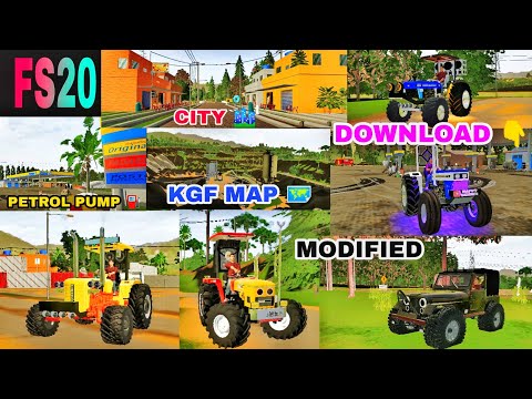 🇮🇳 Fs20🔥 indian tractor😎 mod 🤟 download link 👇|| big mod pack || 😮 Big map 🗺️  || Modified tractor 🚜