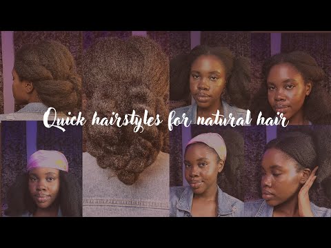 8 Simple and easy hairstyles for natural hair | Quick hairstyles for long natural hair.