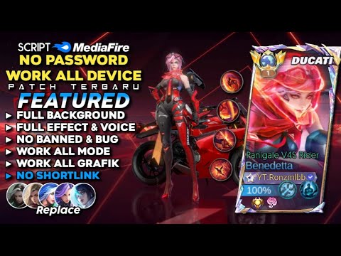 Script Skin Benedetta Ducati Panigale V4S Rider No Password | Full Effect & Voice - Patch Terbaru