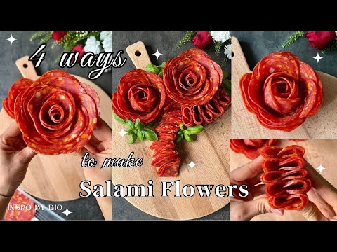 How to make Salami Roses & How to fold salami for a Charcuterie Board. Step By Step 🌹